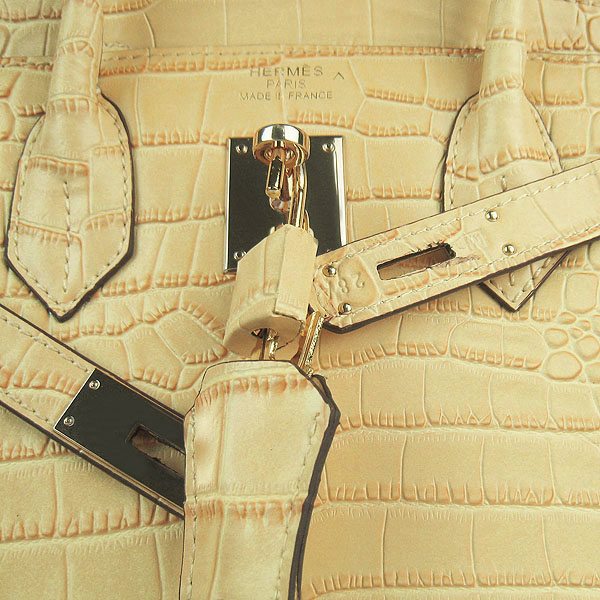 Replica Hermes Birkin 30CM Crocodile Veins Bag Yellow 6088 On Sale - Click Image to Close